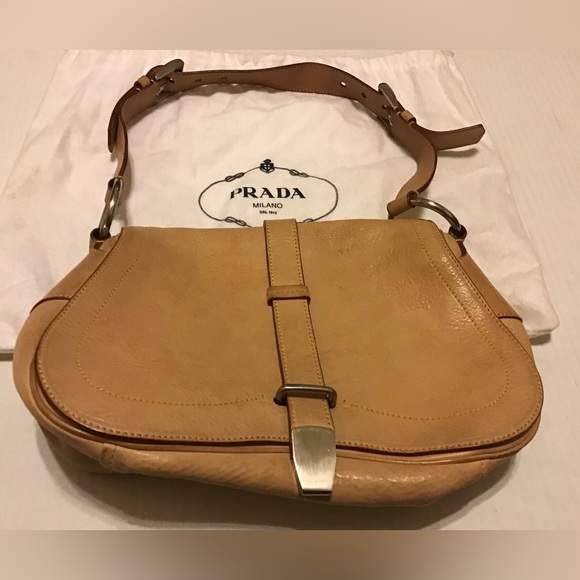 PRADA VINTAGE LEATHER HANDBAG GUC DUST BAG INCL NICE CONDITION USED - Picture 1 of 15